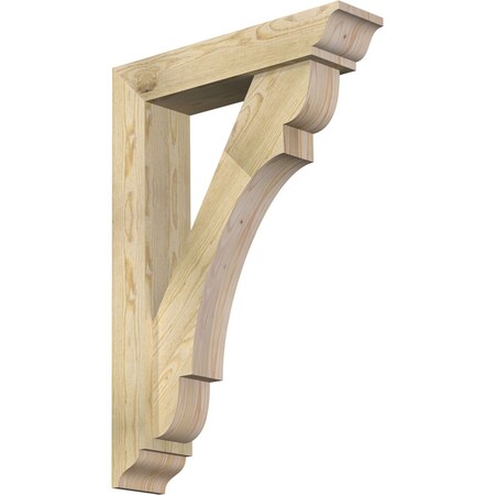 Ekena Millwork Olympic Traditional Rough Sawn Bracket w/ Offset Brace, Douglas Fir, 6"W x 26"D x 38"H BKT0604X26X38OLY01RDF
